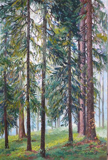 Painting by Chitra Vaidya - Forest View