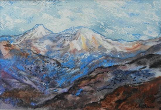 Painting by Chitra Vaidya - Kumaon Mountains - 6