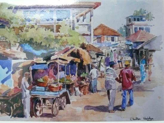 Painting by Chitra Vaidya - Village V
