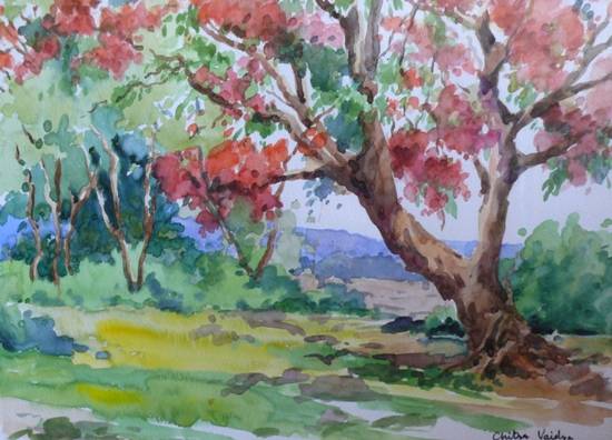 Painting by Chitra Vaidya - Village X