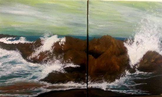Painting by Anjalee S Goel - Waves