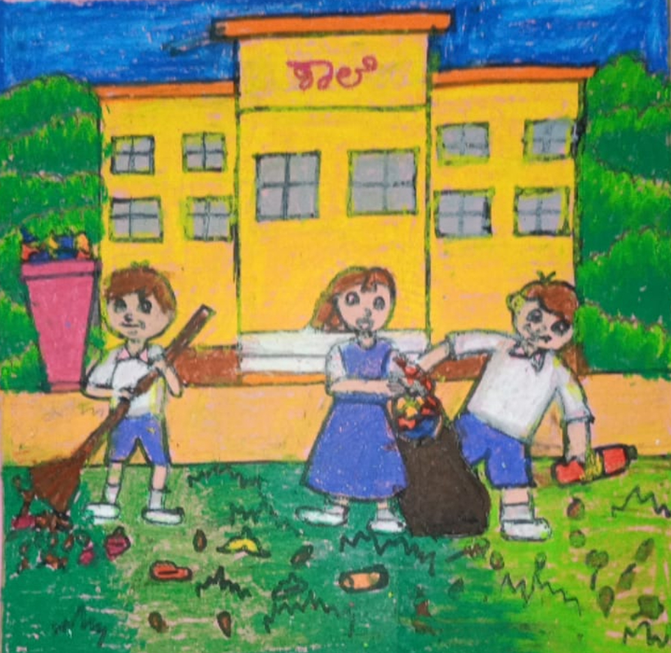 Painting by A Ajanya - cleanliness