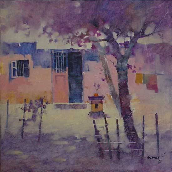 Painting by Anwar Husain - Tulsi Vrindavan
