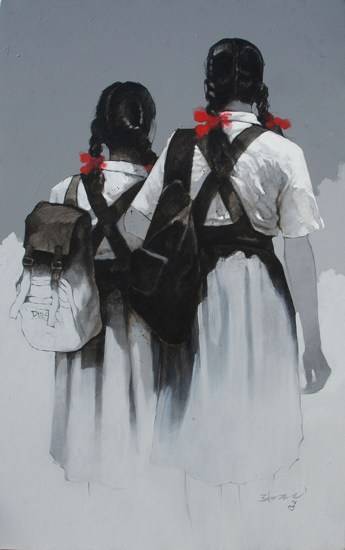 Painting by Anwar Husain - After School