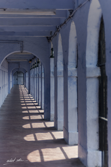 Paintings by Milind Sathe - Corridor at Cellular Jail, Port Blair, Andamans