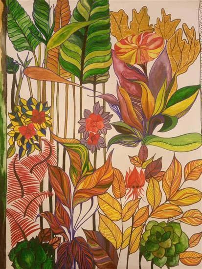 Painting by Shikha Raj - Floralicious