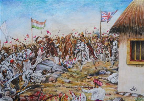 Painting by Mohit Kharkwal - Freedom war