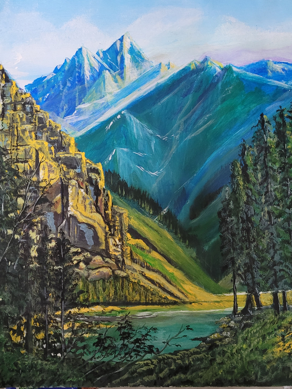 Painting by Rajat Kumar Das - Valley at sight