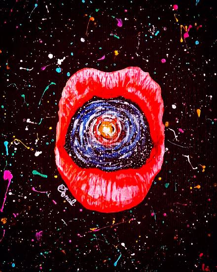 Painting by Sonal Poghat - Cosmic Lips - 2