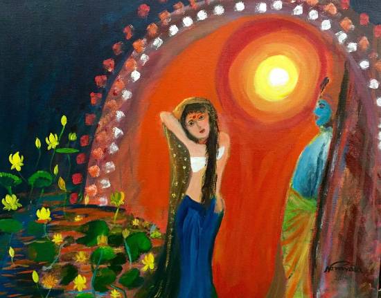 Painting by Namrata Biswas - Melting sun