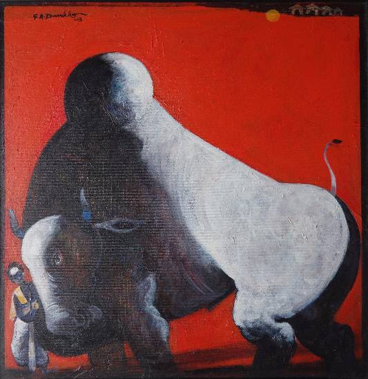Painting by G A Dandekar - Bull