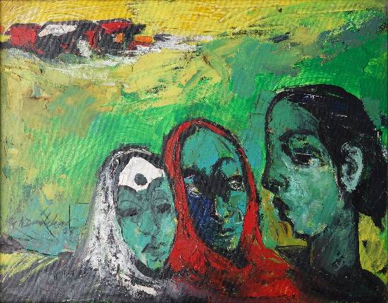 Painting by G A Dandekar - Village Ladies