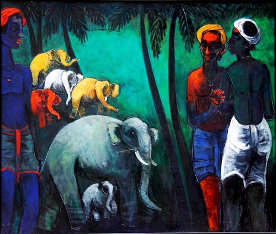 Painting by G A Dandekar - Jungle Safari
