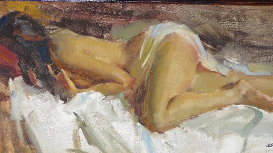 Painting by John Fernandes - Semi Nude