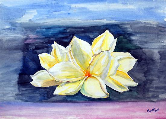 Painting by Mangal Gogte - Franjipani - 2