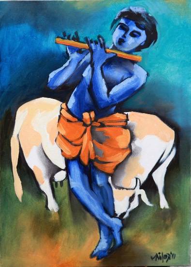 Painting by Milon Mukherjee - In Disguise
