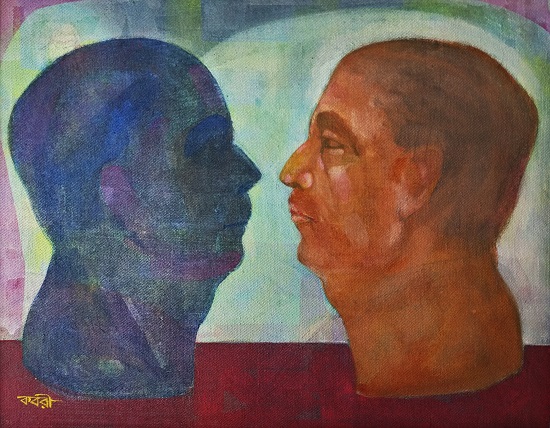Painting by Kabari Banerjee - Face to Face