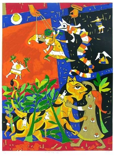 Limited Edition Print by Jagdeep Smart - The Tiger and The Snake
