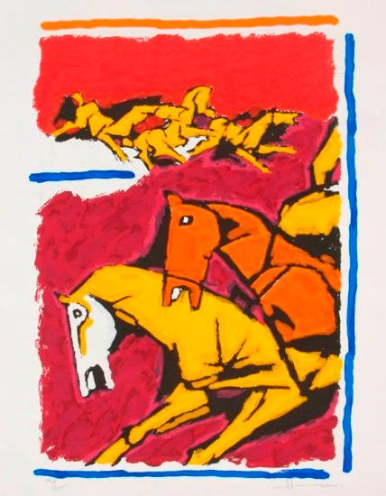 Paintings by M F Husain - Horse IV