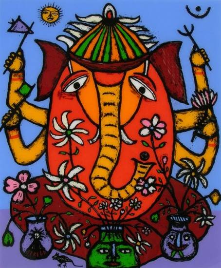 Paintings by Madhvi Parekh - Ganesh I