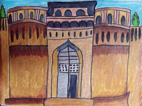 Painting by Aastha Mahesh Surve - The great Shaniwar Wada, Pune