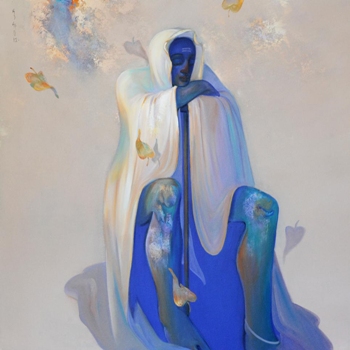 Peaceful Moments, Painting by Buwa Shete, Acrylic on Canvas, 12 X 12 inches