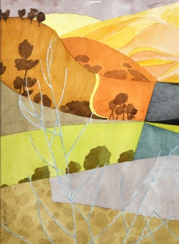 Landscape, Painting by Jeff Mistri, Watercolour on Paper, 14.5 X 10.5 inches