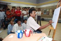 Demonstration of Painting by Sanjay Shelar & Khilchand Chaudhary