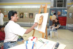 Demonstration of Painting by Sanjay Shelar & Khilchand Chaudhary