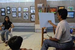 Demonstration of Painting by Sanjay Shelar & Khilchand Chaudhary