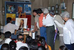 Demonstration of Painting by Sanjay Shelar & Khilchand Chaudhary