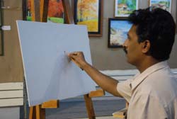 Demonstration of Painting by Sanjay Shelar & Khilchand Chaudhary