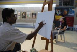 Demonstration of Painting by Sanjay Shelar & Khilchand Chaudhary