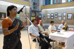 Dr. Prachee Sathe makes a point