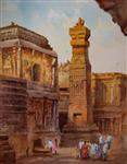 Ellora, Painting by Kishor Nadavdekar