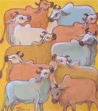 Untitled - 71, Painting by Natubhai Mistry