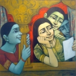 Love Letter Figurative,Painting by Pramod Apet