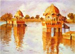 Gadisar Lake, Painting by Ramesh Jhawar