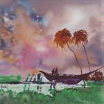 landscape - 1, Painting by Raosaheb Gurao