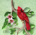 Cardinal, Painting by Satish Ghatpande