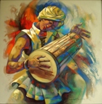 Musician, Painting by Shankar Gojare