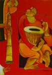 Musician -  I, Figurative, Painting by Shantkumar Hattarki