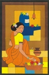 Shivpooja, Painting by Subhash Pawar