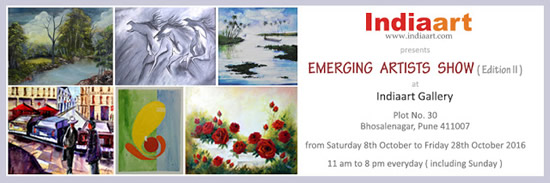 Emerging Artists Show at Indiaart Gallery, Pune - 8th to 28th October 2016