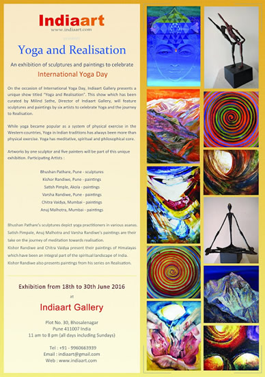 Exhibition of sculptures and paintings at Indiaart Gallery, Pune - Yoga and Realisation