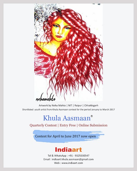 Shortlisted from Khula Aasmaan contest, Painting by Neha Mahto of NIT, Raipur (Chattisgarh)