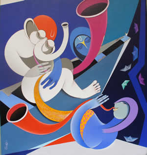 Rhythm and Melodies Painting by Pradip Sarkar