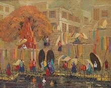 Banaras - 20, painting by Yashwant Shirwadkar, Oil on Canvas, 24 x 30 inches