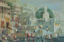 Banaras - 22, painting by Yashwant Shirwadkar, Oil on Canvas, 24 x 30 inches