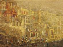 Banaras - 27, painting by Yashwant Shirwadkar, Oil on Canvas, 30 x 40 inches